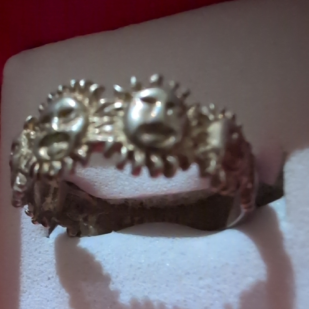 Sterling Silver Sun Face Ring - image 2